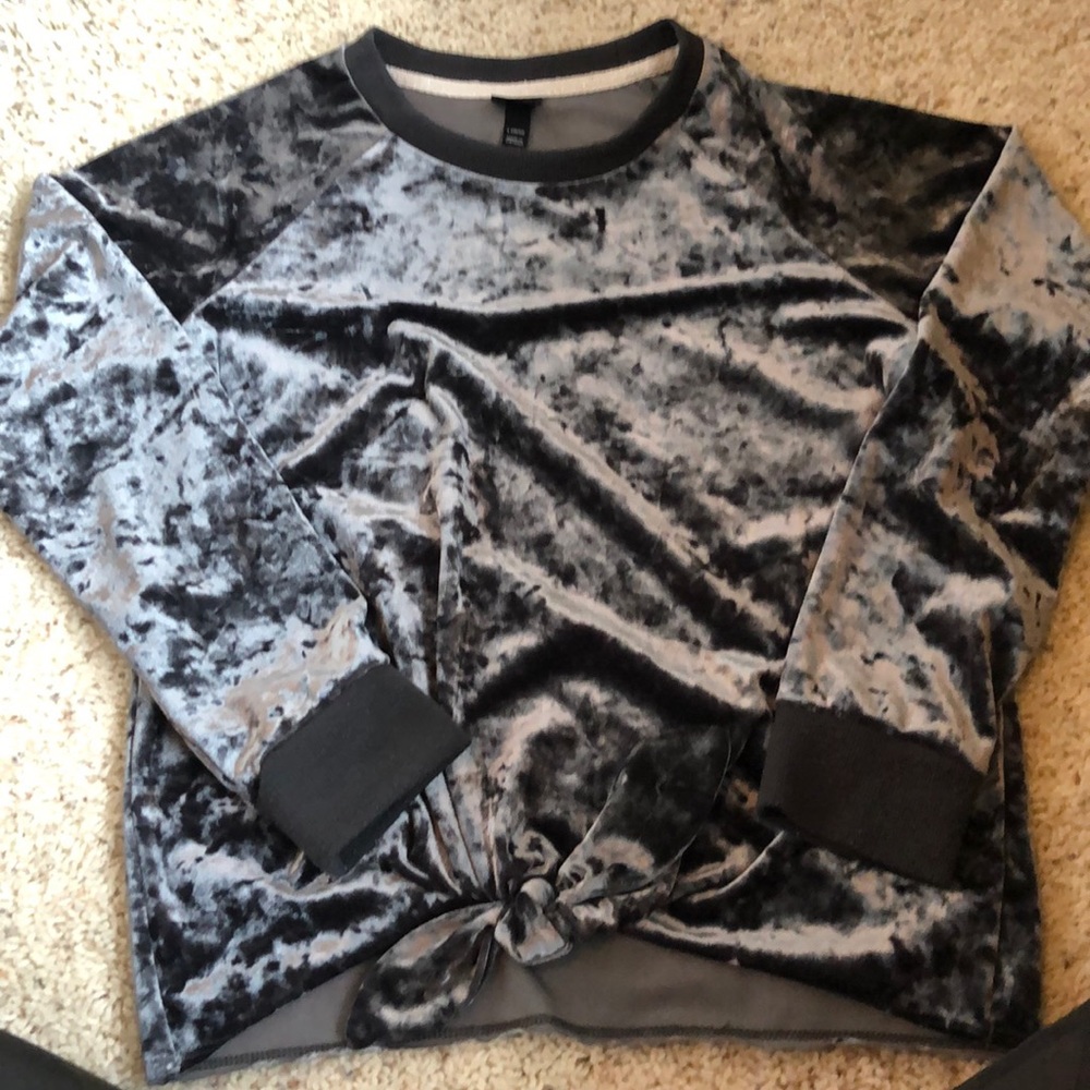 Long starve velvet dress top